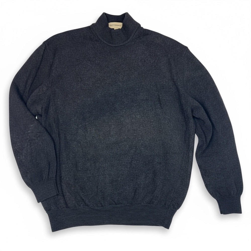 Vintage 90s Pronto Uomo Firenze Merino Wool Sweater Women’s L Charcoal Gray
